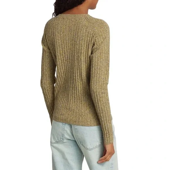 Re/Done Chevron Ribbed Knit Cardigan.
